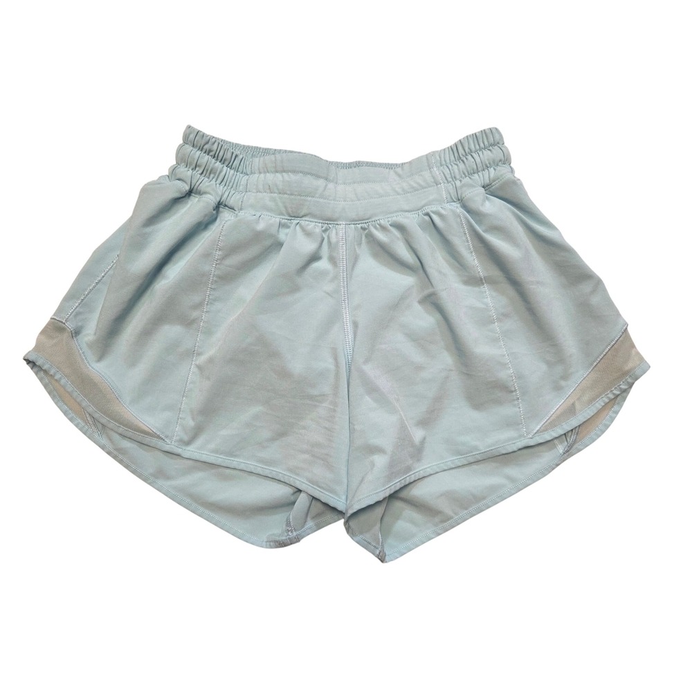 Lululemon Hotty Hot Short II Long 4"‎ Size 4 Tall Aquamarine Womens